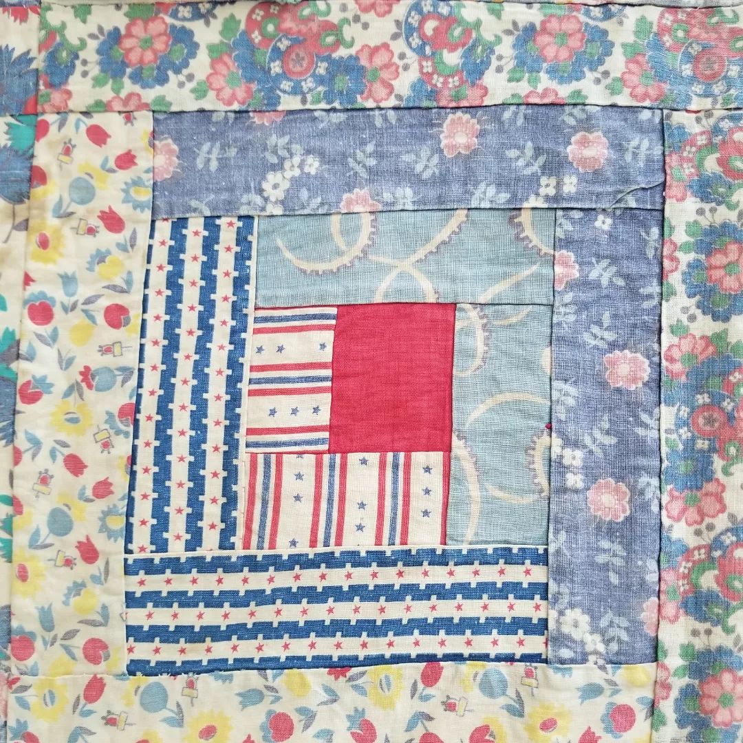 Floral Log Cabin
