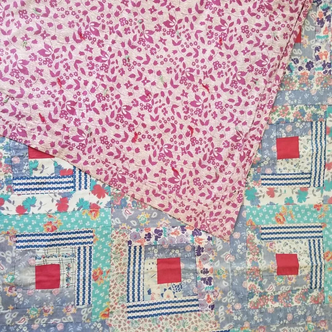 Floral Log Cabin