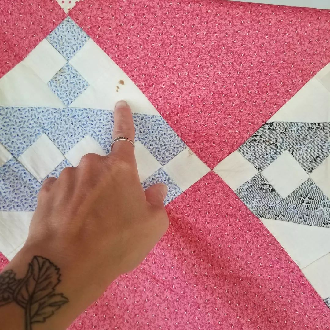 Double Pink Calico and Shirting Quilt TOP