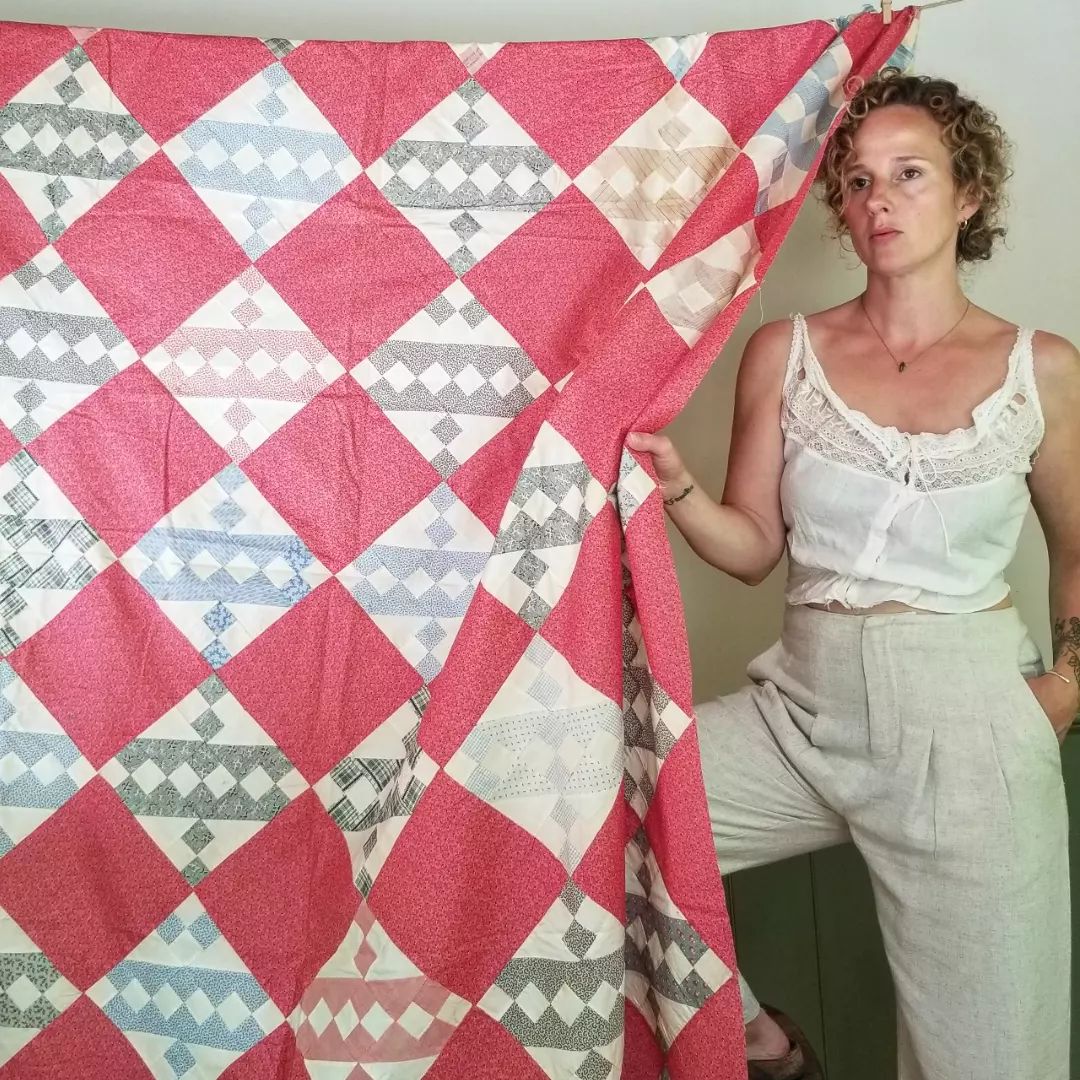 Double Pink Calico and Shirting Quilt TOP
