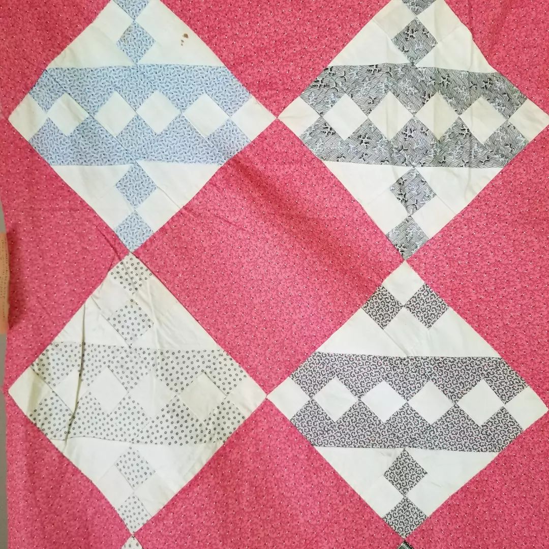 Double Pink Calico and Shirting Quilt TOP