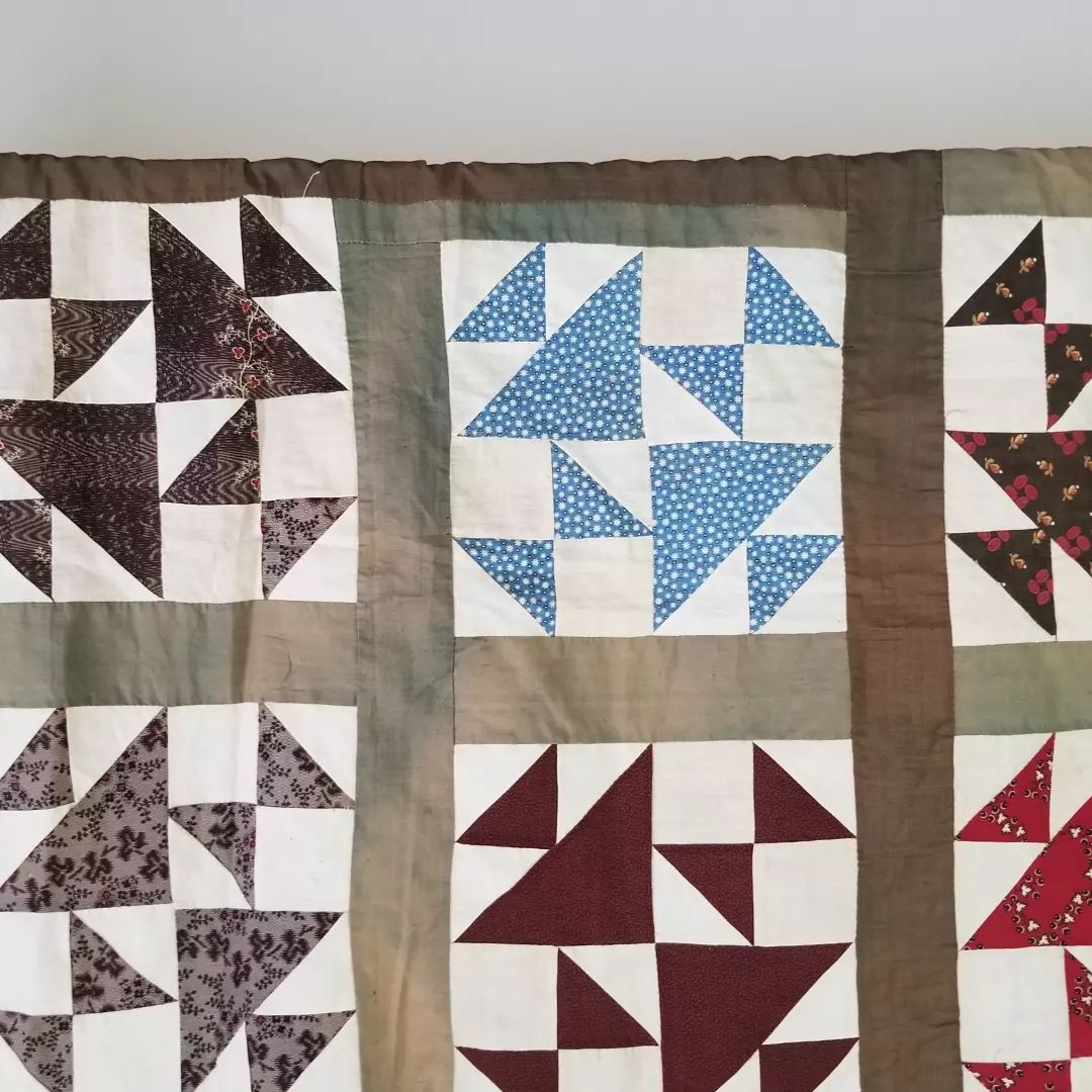 Faded Green Double X Quilt TOP