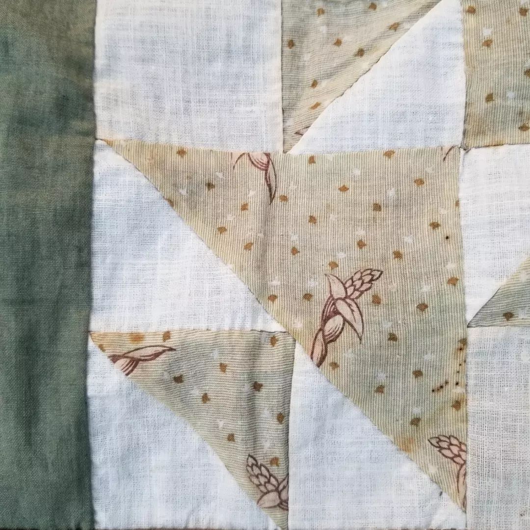 Faded Green Double X Quilt TOP