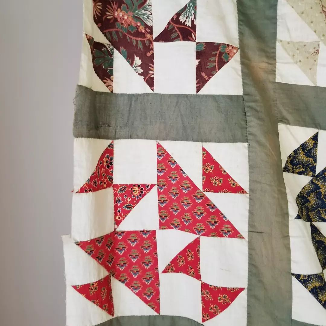 Faded Green Double X Quilt TOP