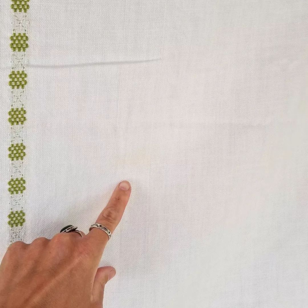 Green and White Table Linen