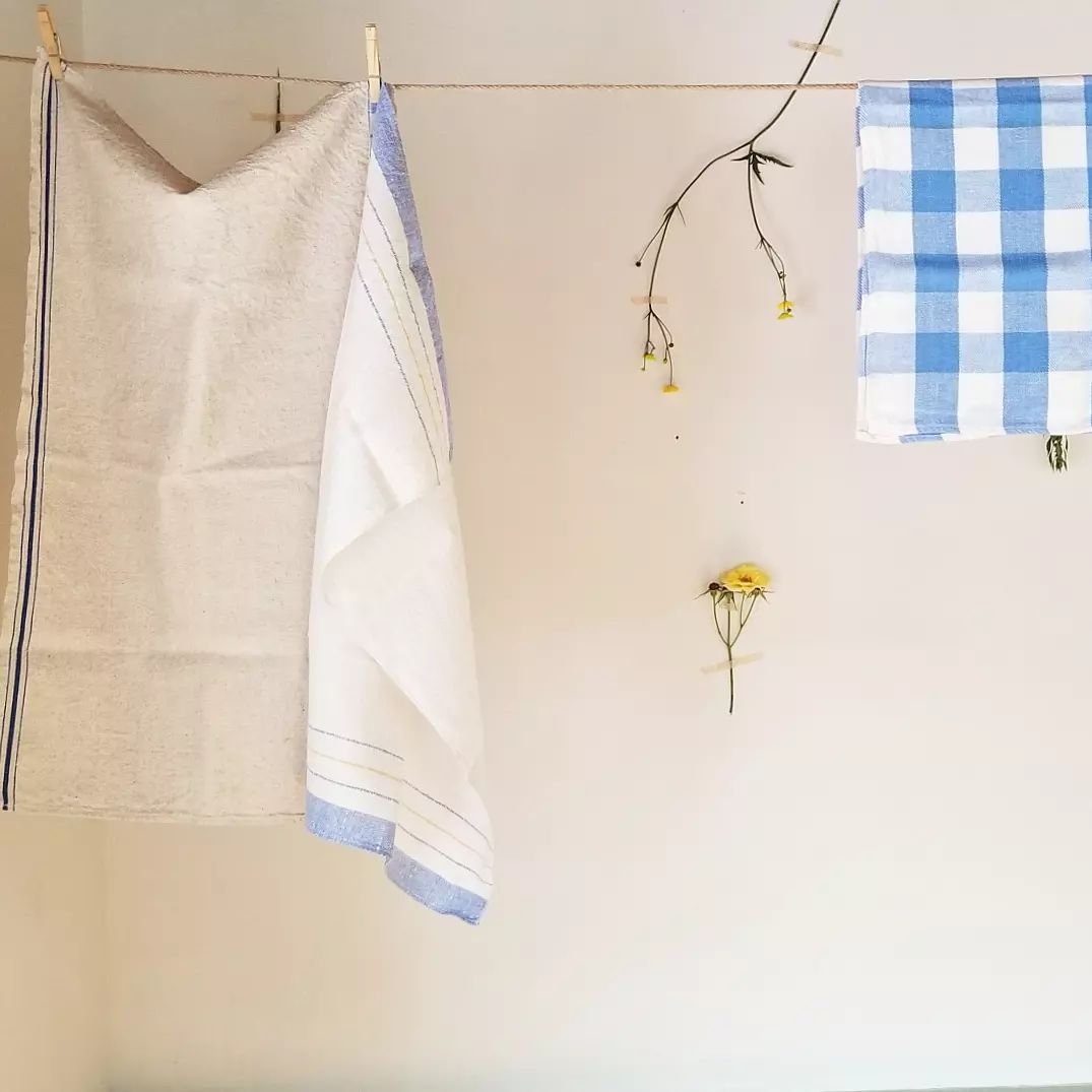 Set of 3 Blue Mix Linens
