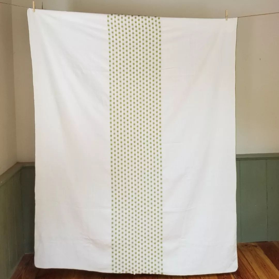 Green and White Table Linen