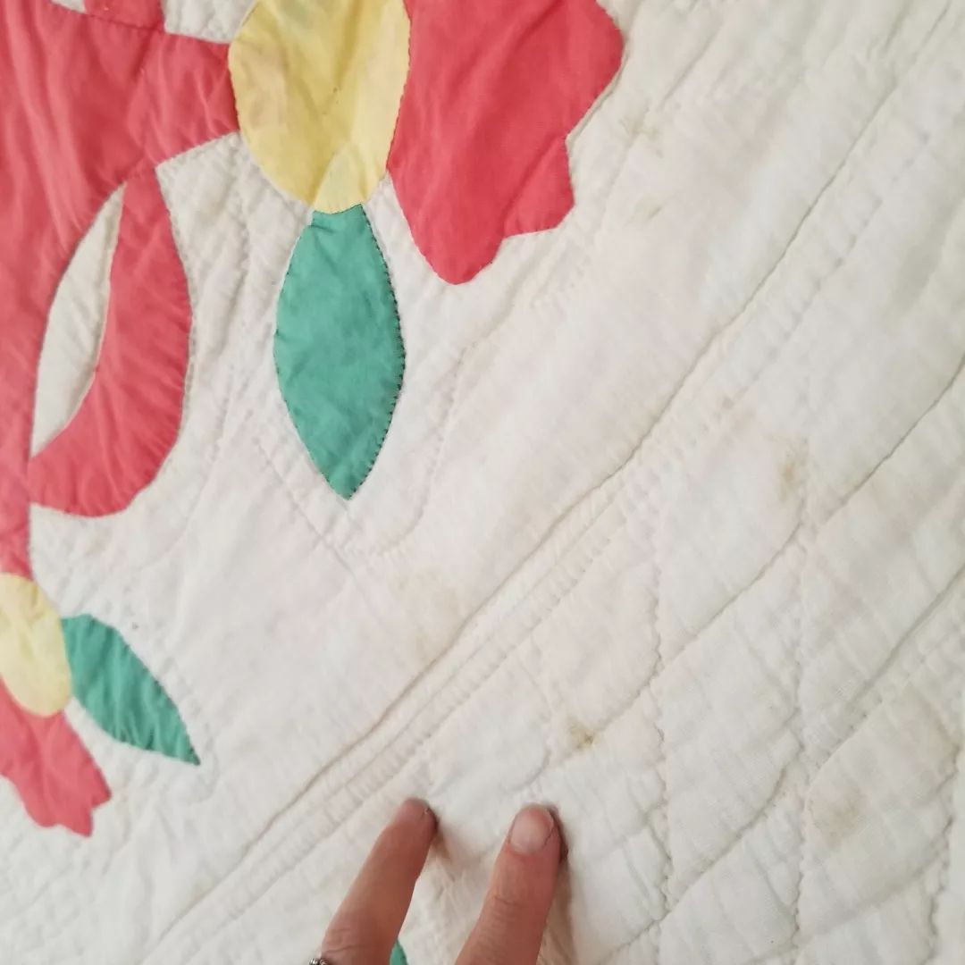 Pink and Green Applique Quilt