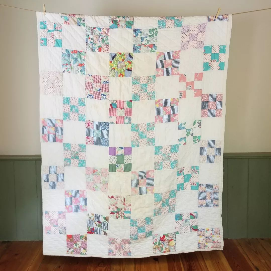 Mid 20th Century, 9 Patch Quilt