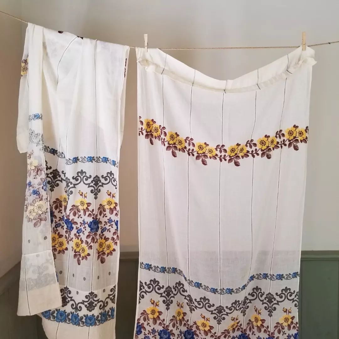 Hand Sewn Curtain Panels, Set of 2