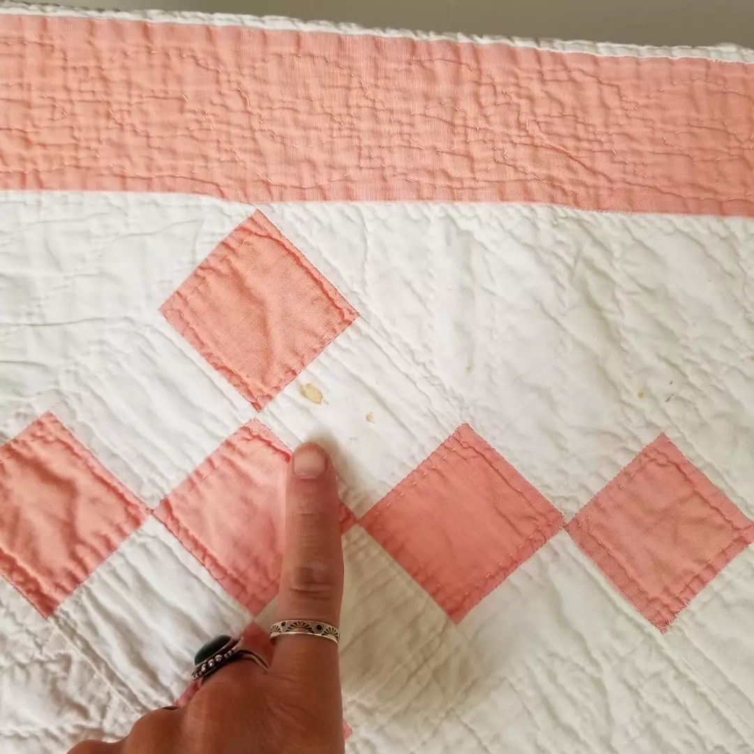 Pink and White Irish Chain Quilt 4