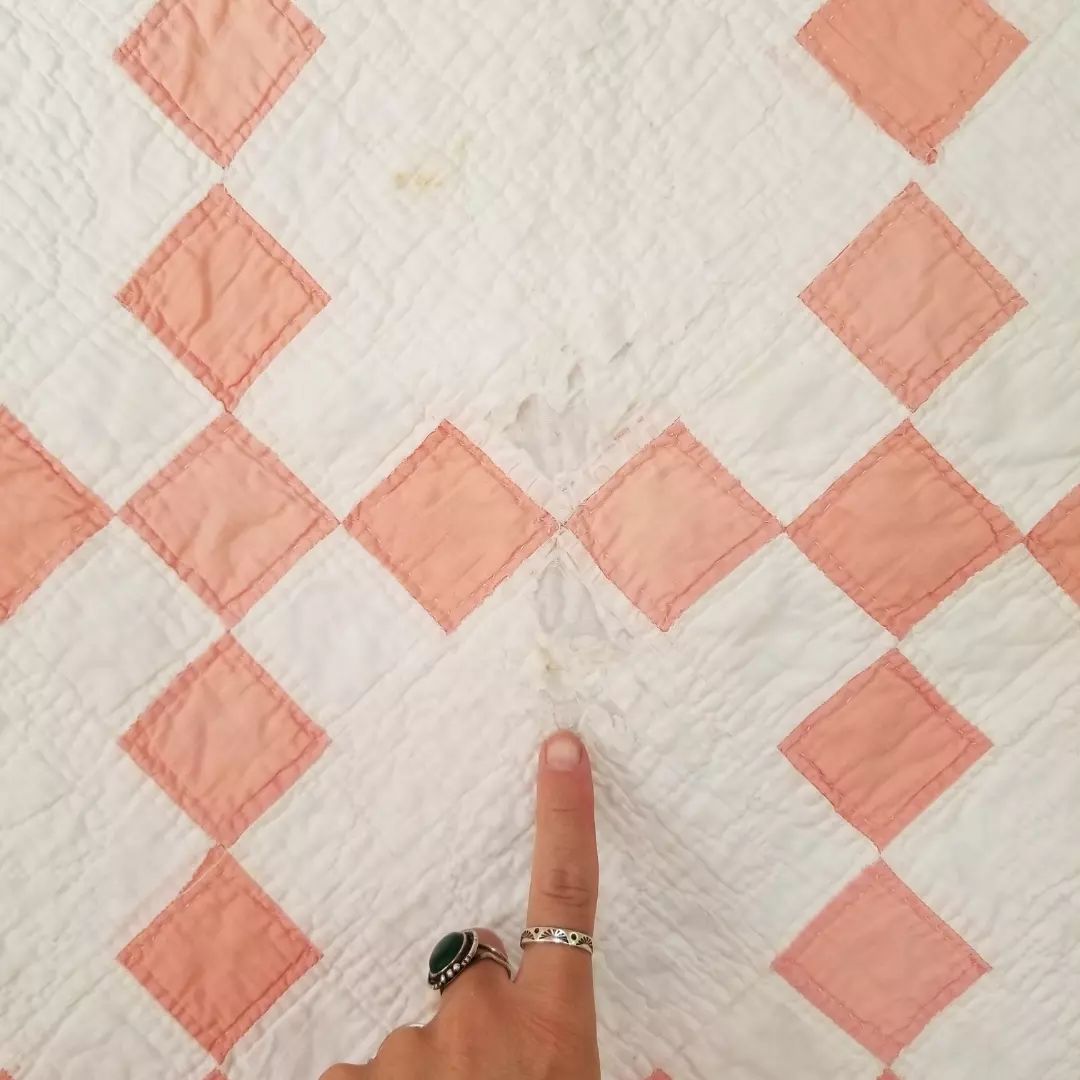 Pink and White Irish Chain Quilt 4