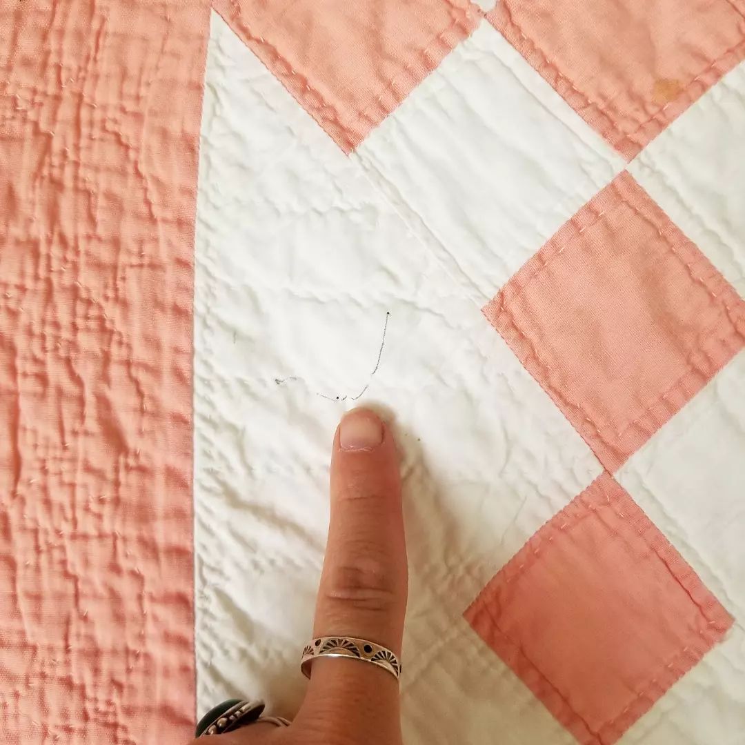 Pink and White Irish Chain Quilt 4