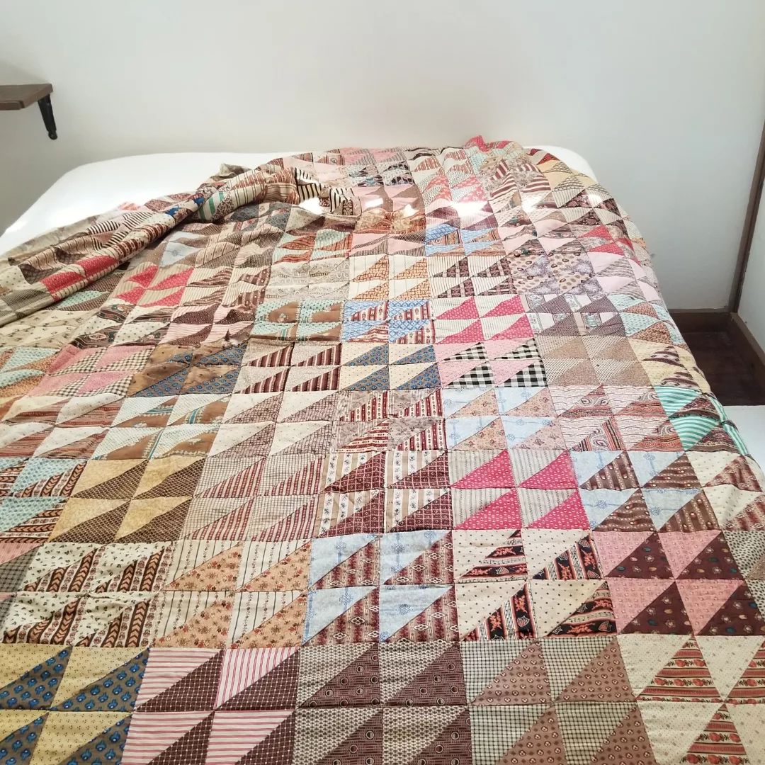 19th Century Half Triangle Quilt Top