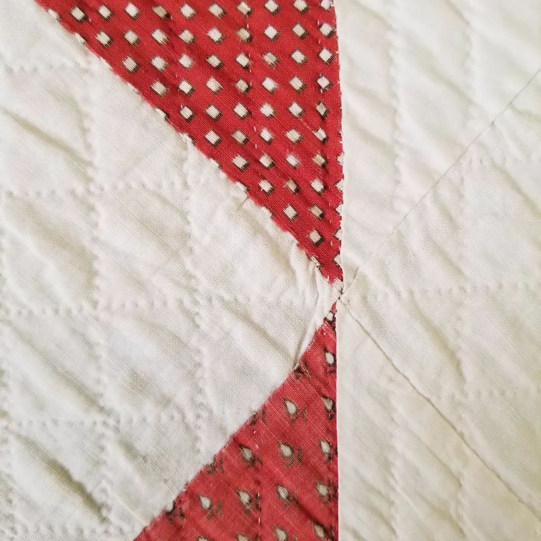 Red and Cream Pinwheel Quilt