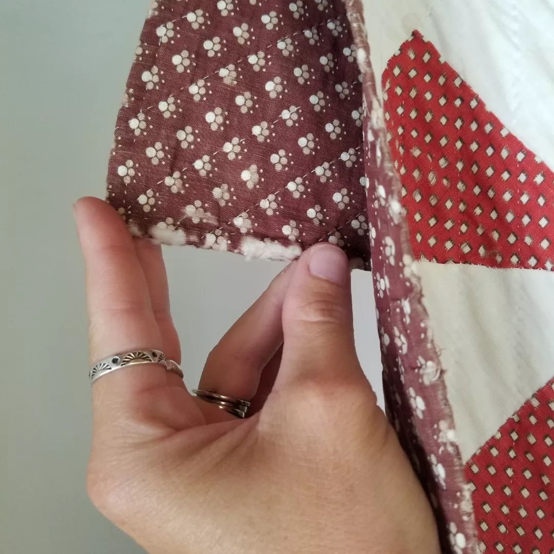 Red and Cream Pinwheel Quilt