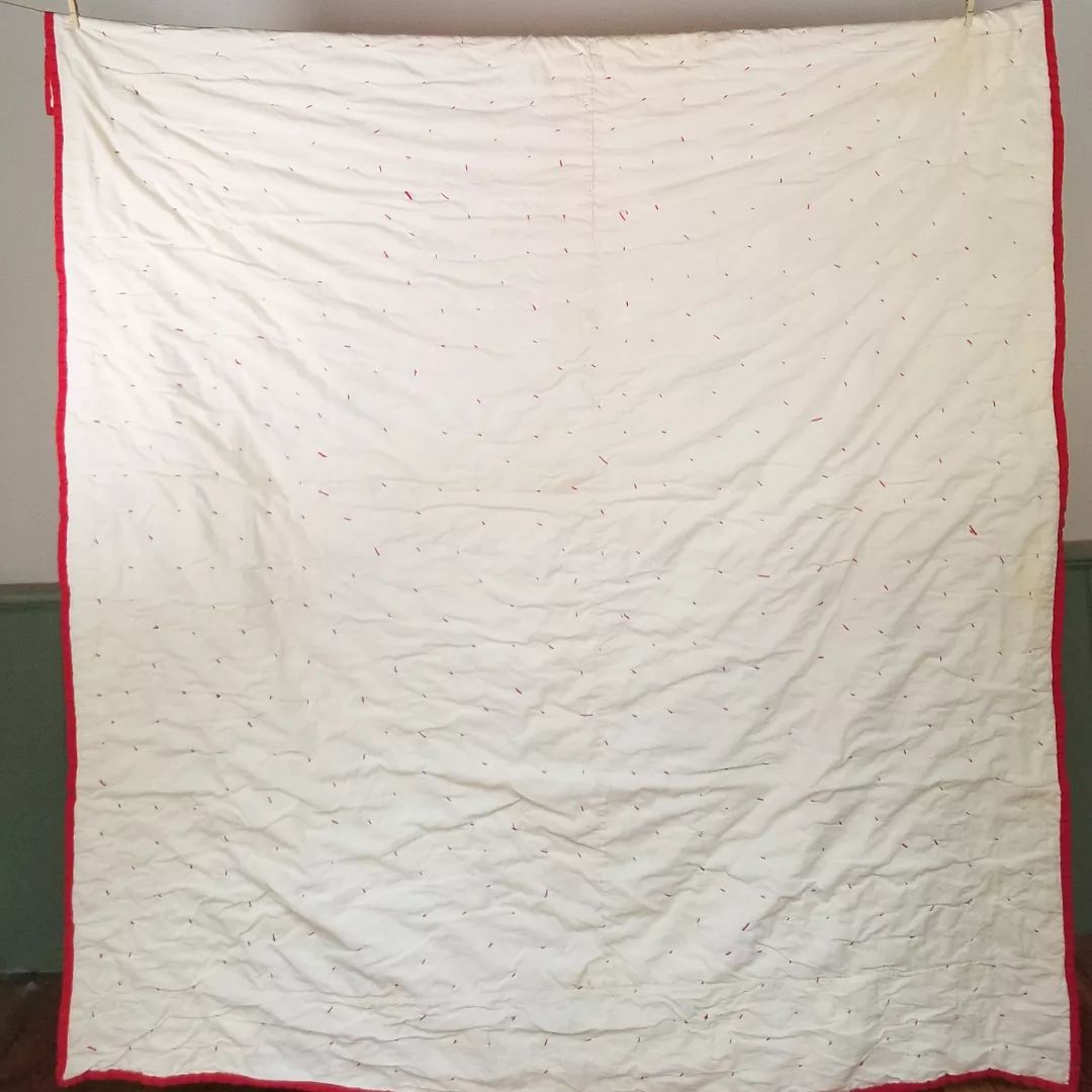 Red and White Hand Tied Quilt