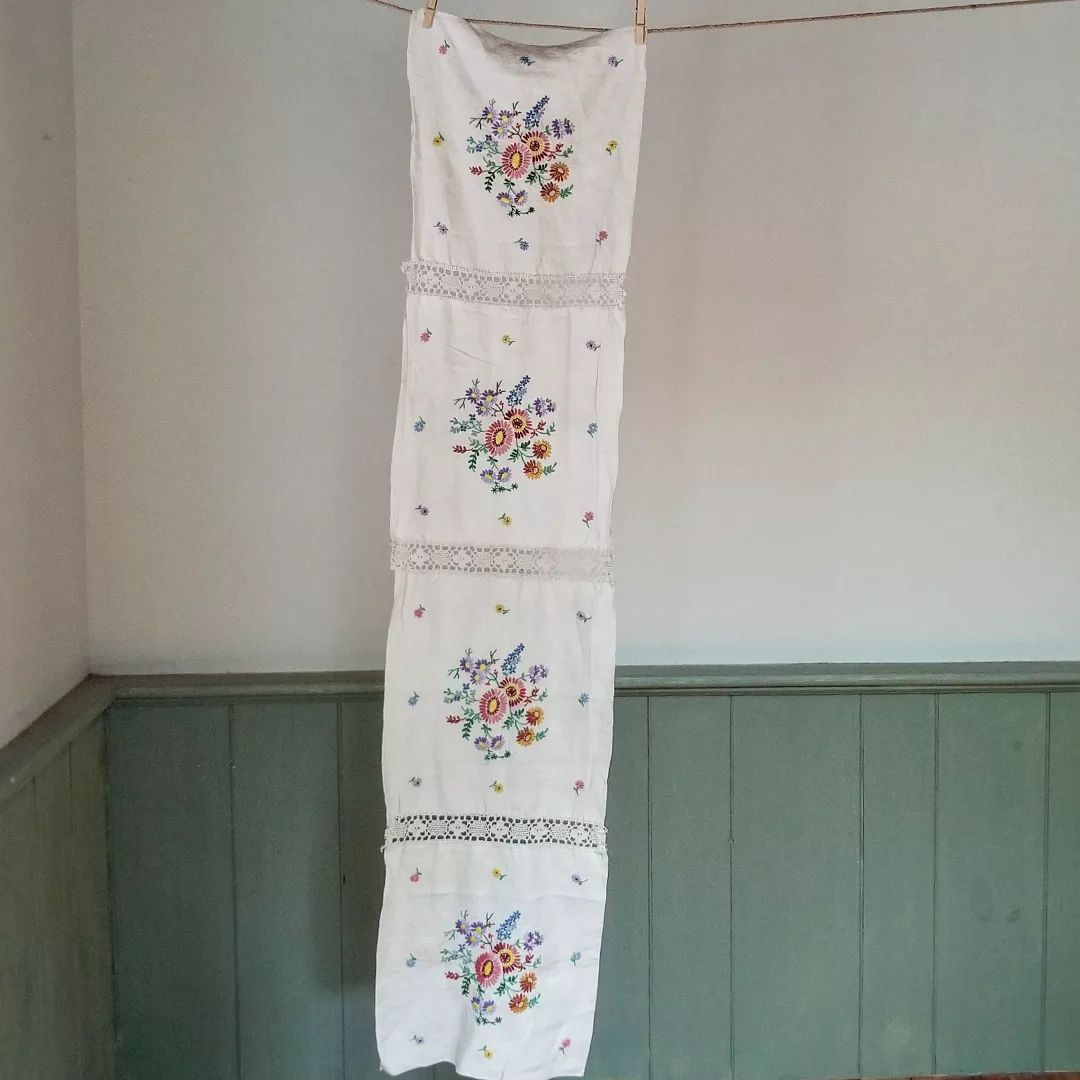 Handmade, Embroidered Table Runner