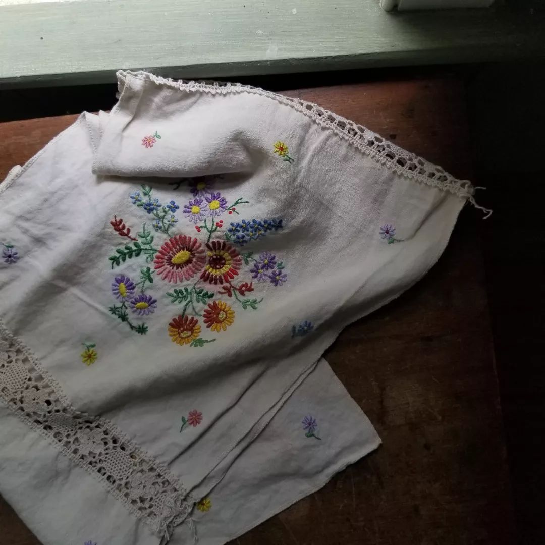 Handmade, Embroidered Table Runner