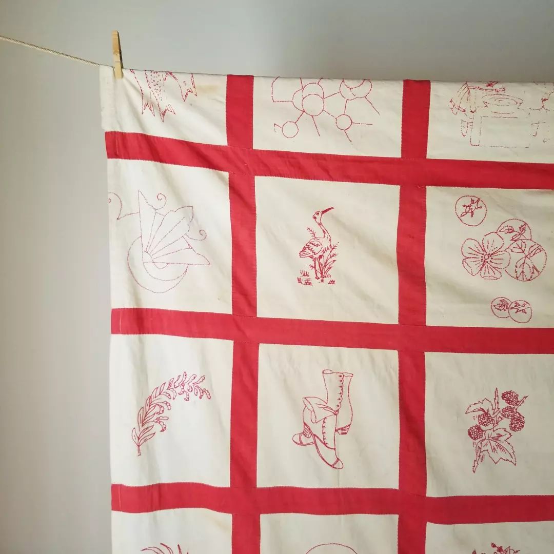 Redwork Coverlet