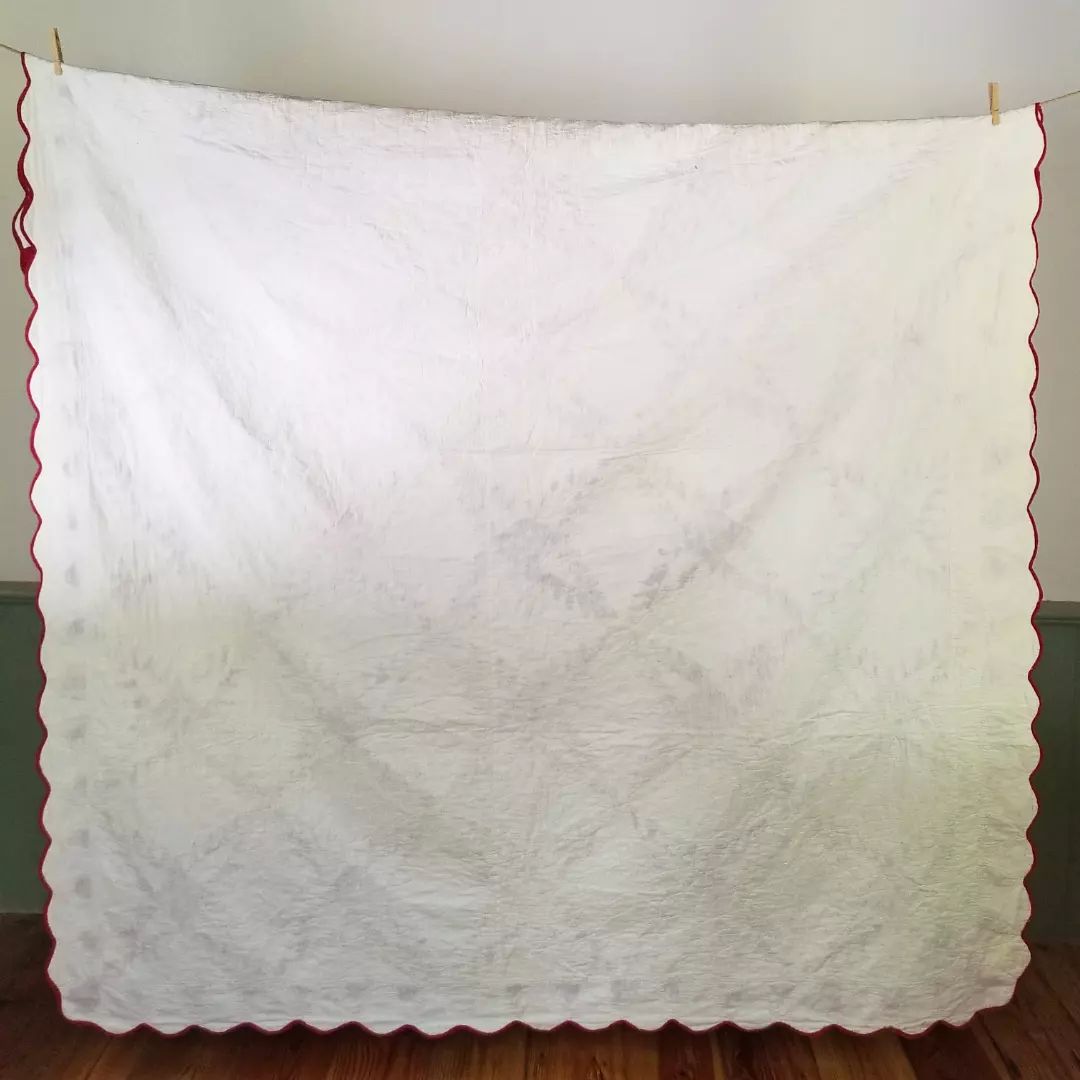 Red and White Feathered Star Quilt
