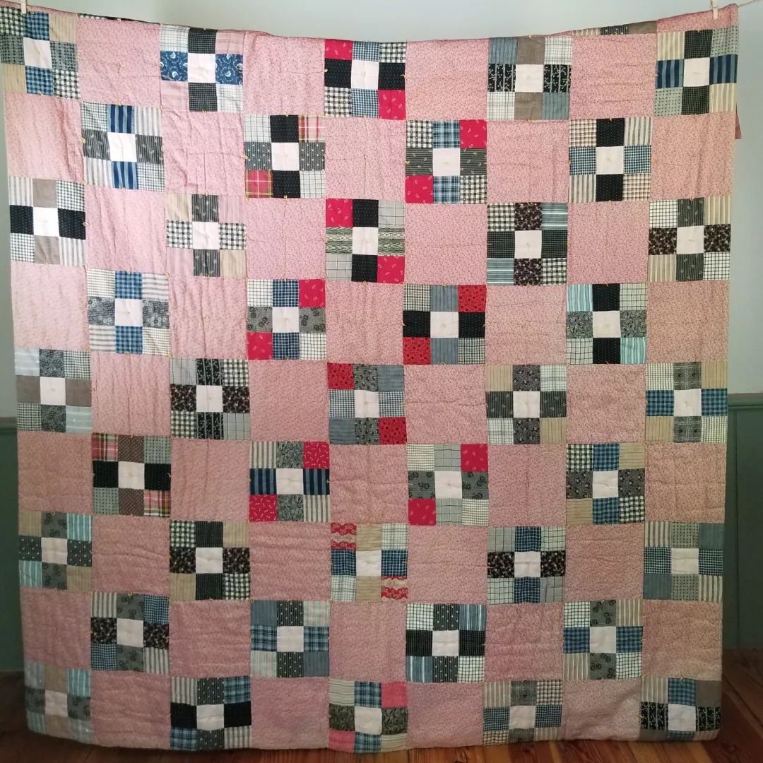 Hand Tied 9 Patch Quilt 2