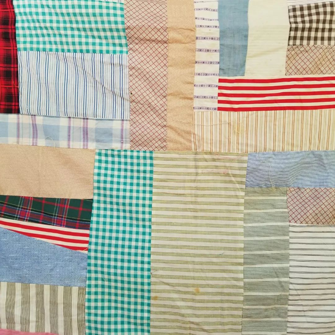 Scrappy Shirting Quilt Top