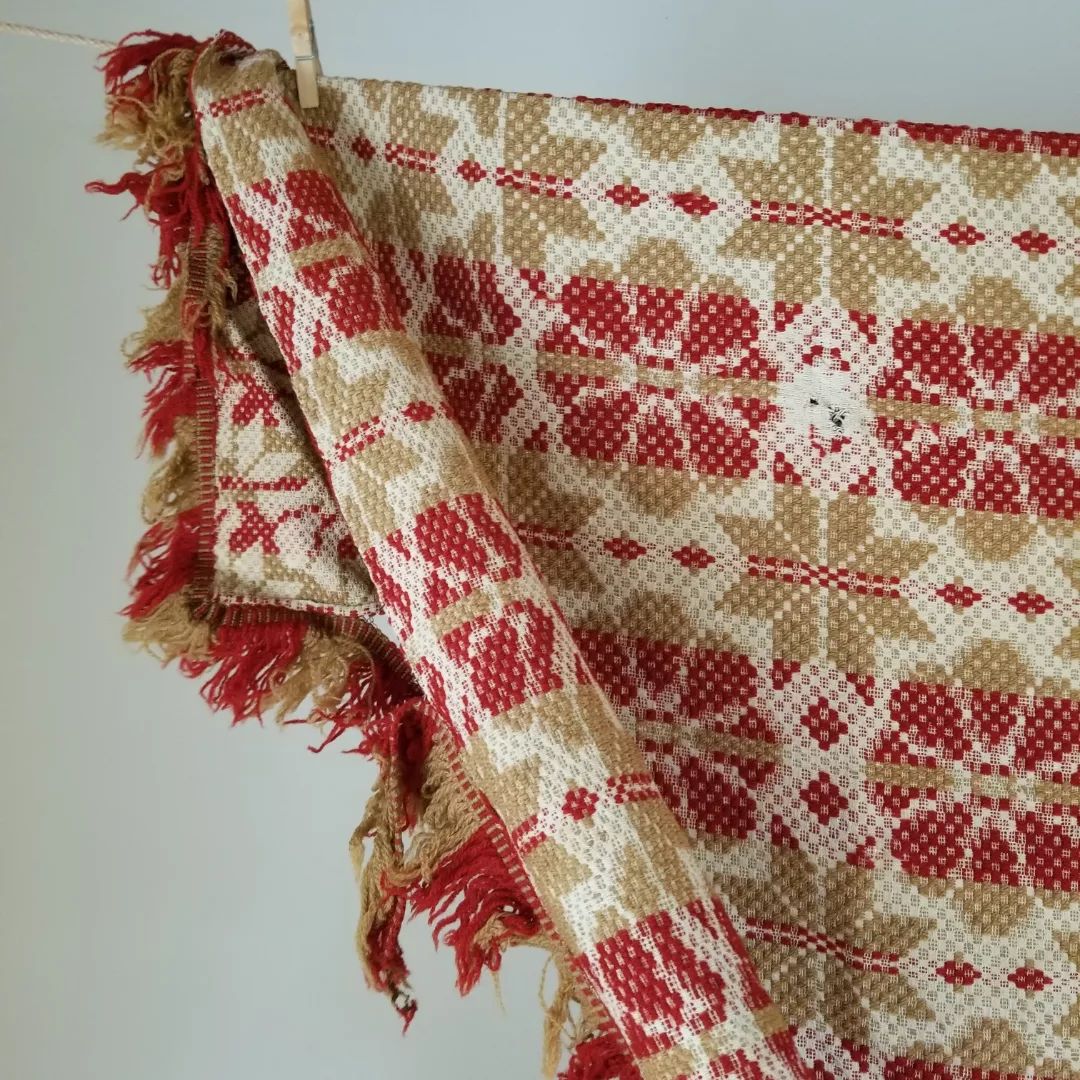 Overshot Wool Coverlet