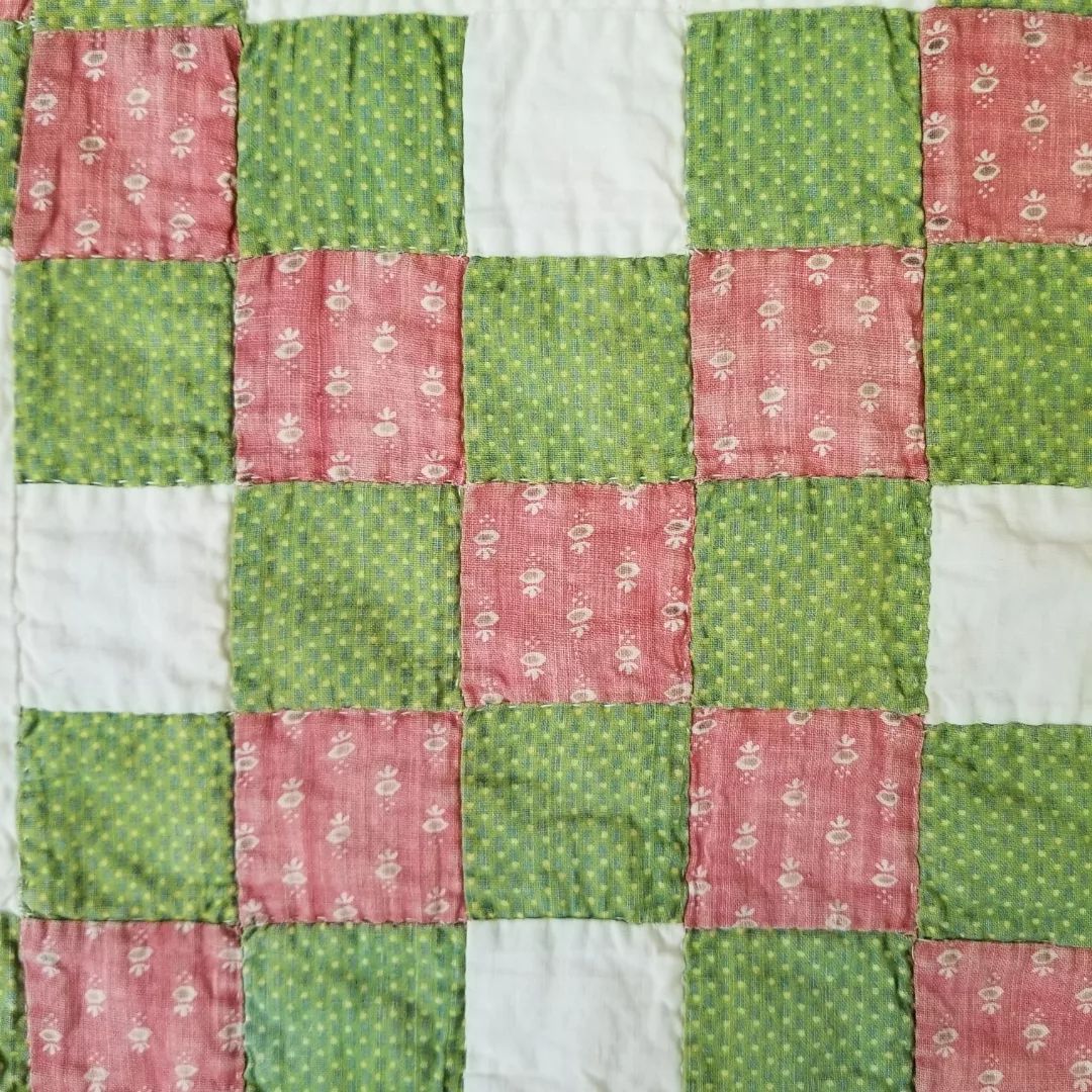 Pink and Green Irish Chain Quilt 2