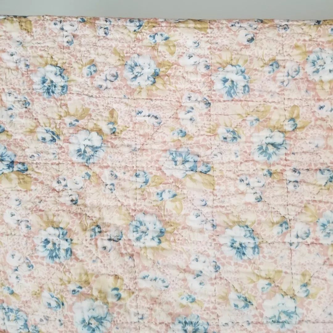X and Os Red and Floral Quilt