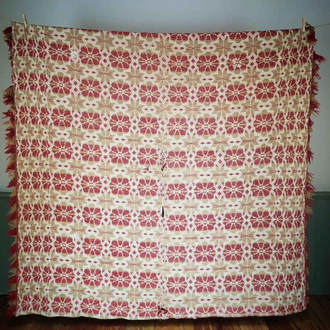 Overshot Wool Coverlet