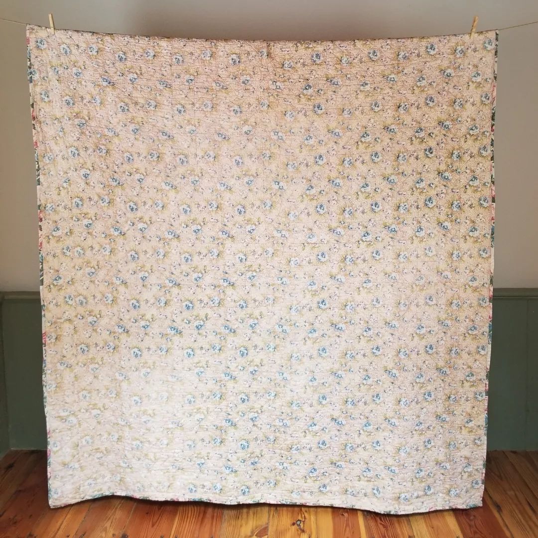 X and Os Red and Floral Quilt
