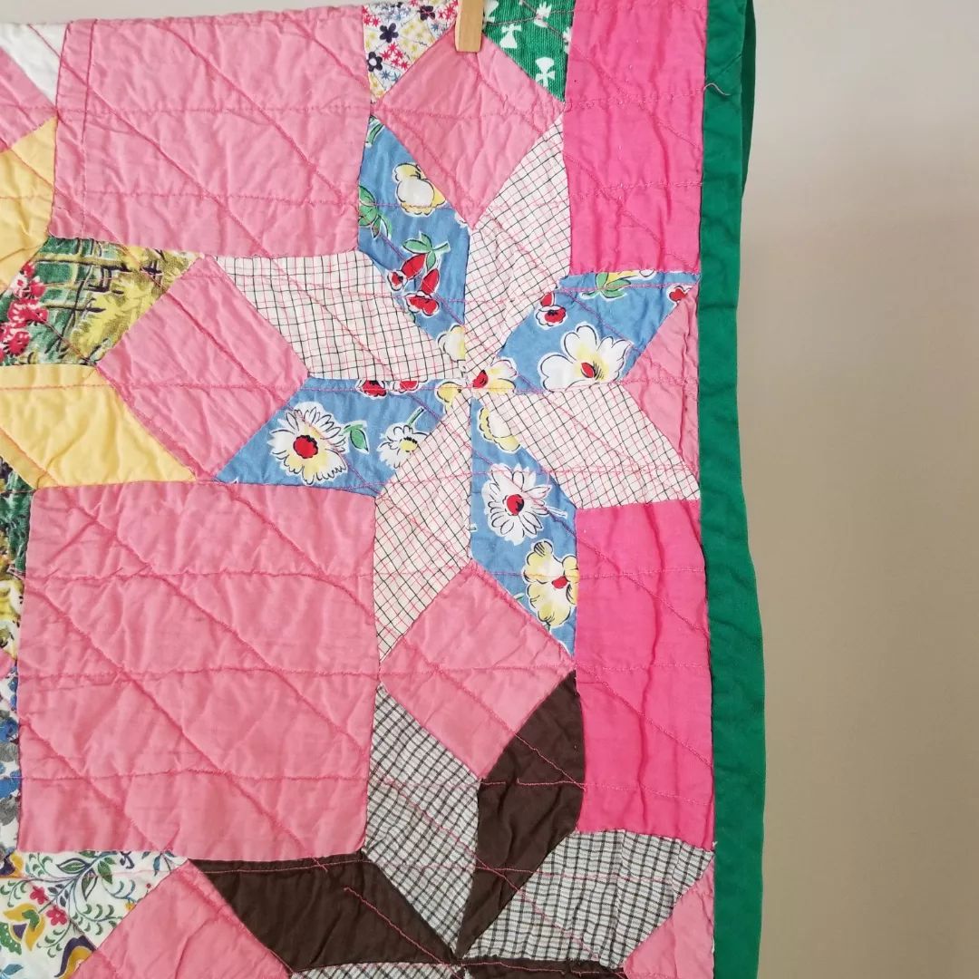Pink 8 Point Star Quilt
