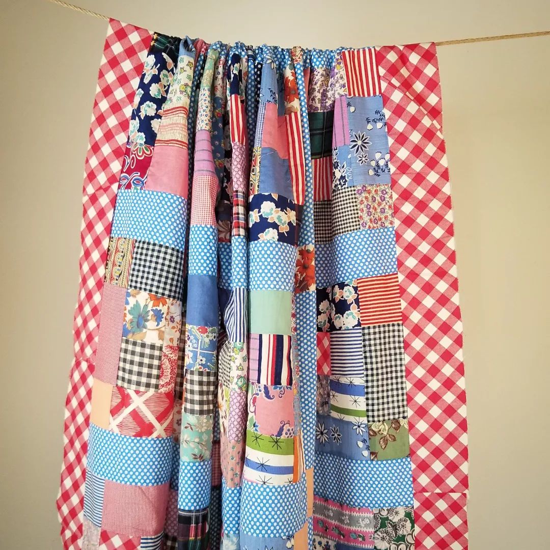 Red Gingham Quilt Top
