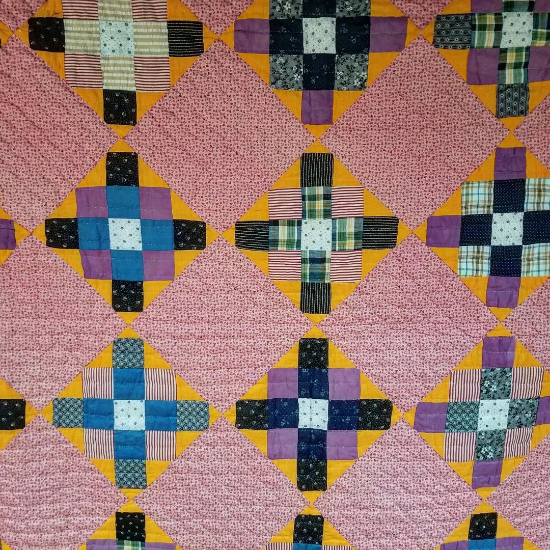 Double Pink Calico Quilt