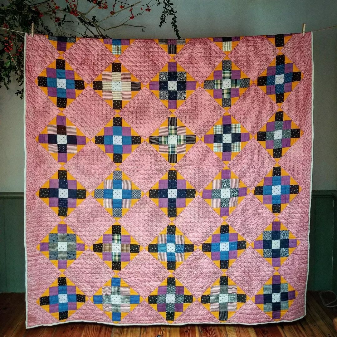 Double Pink Calico Quilt