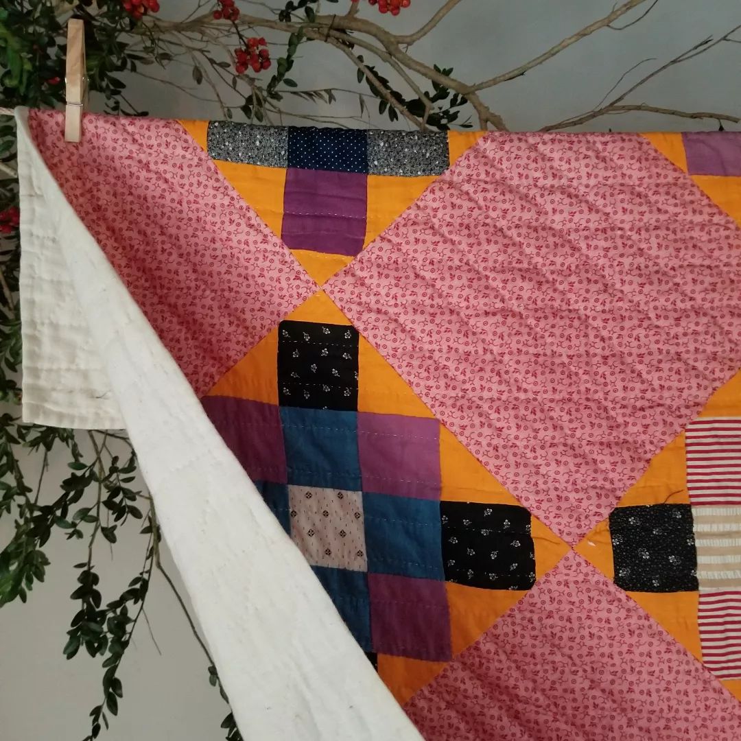 Double Pink Calico Quilt