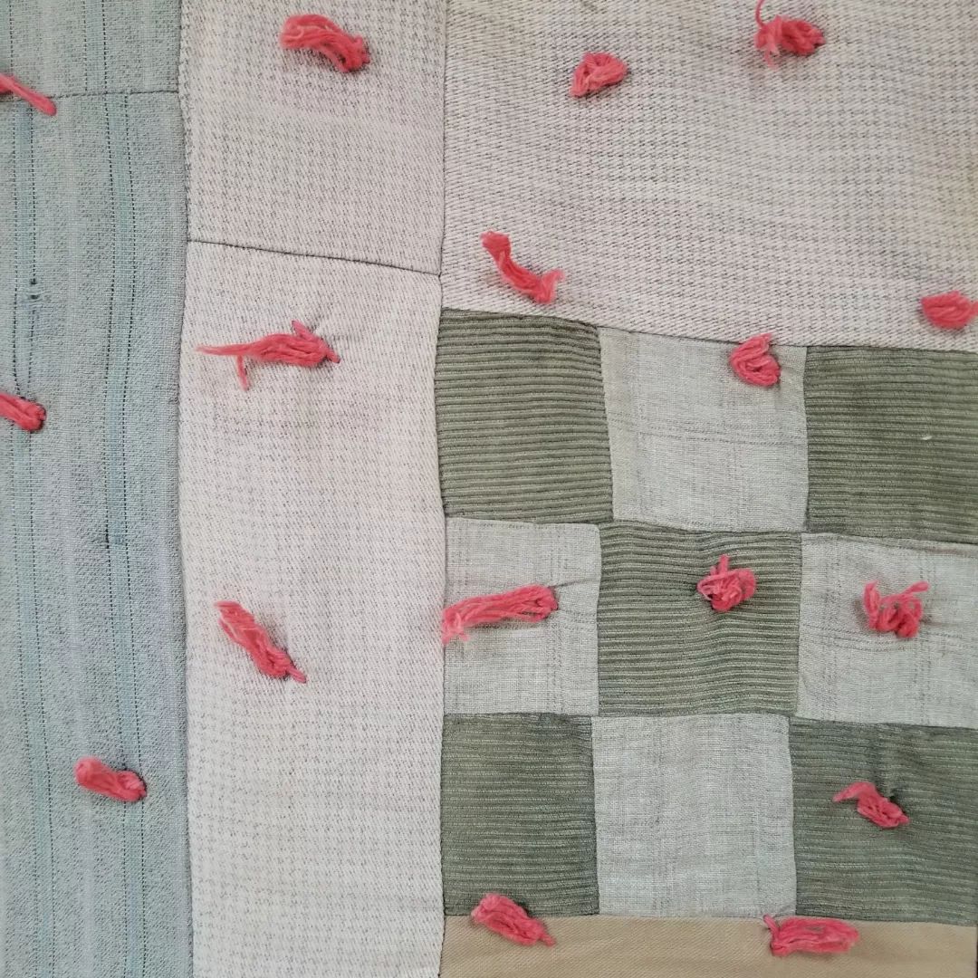 Hand Tied Feed Sack Quilt