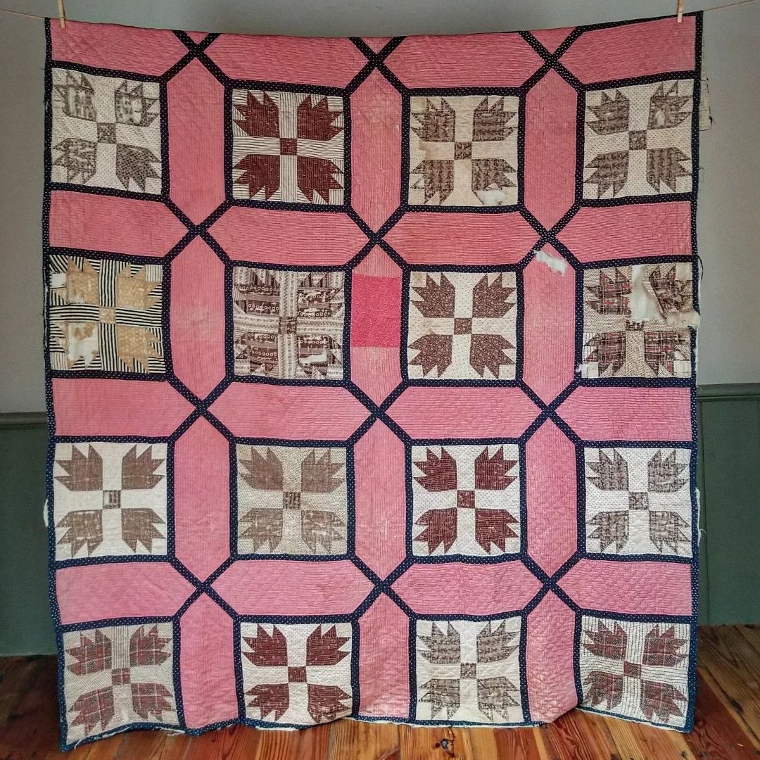 Double Pink Bear Paw Quilt