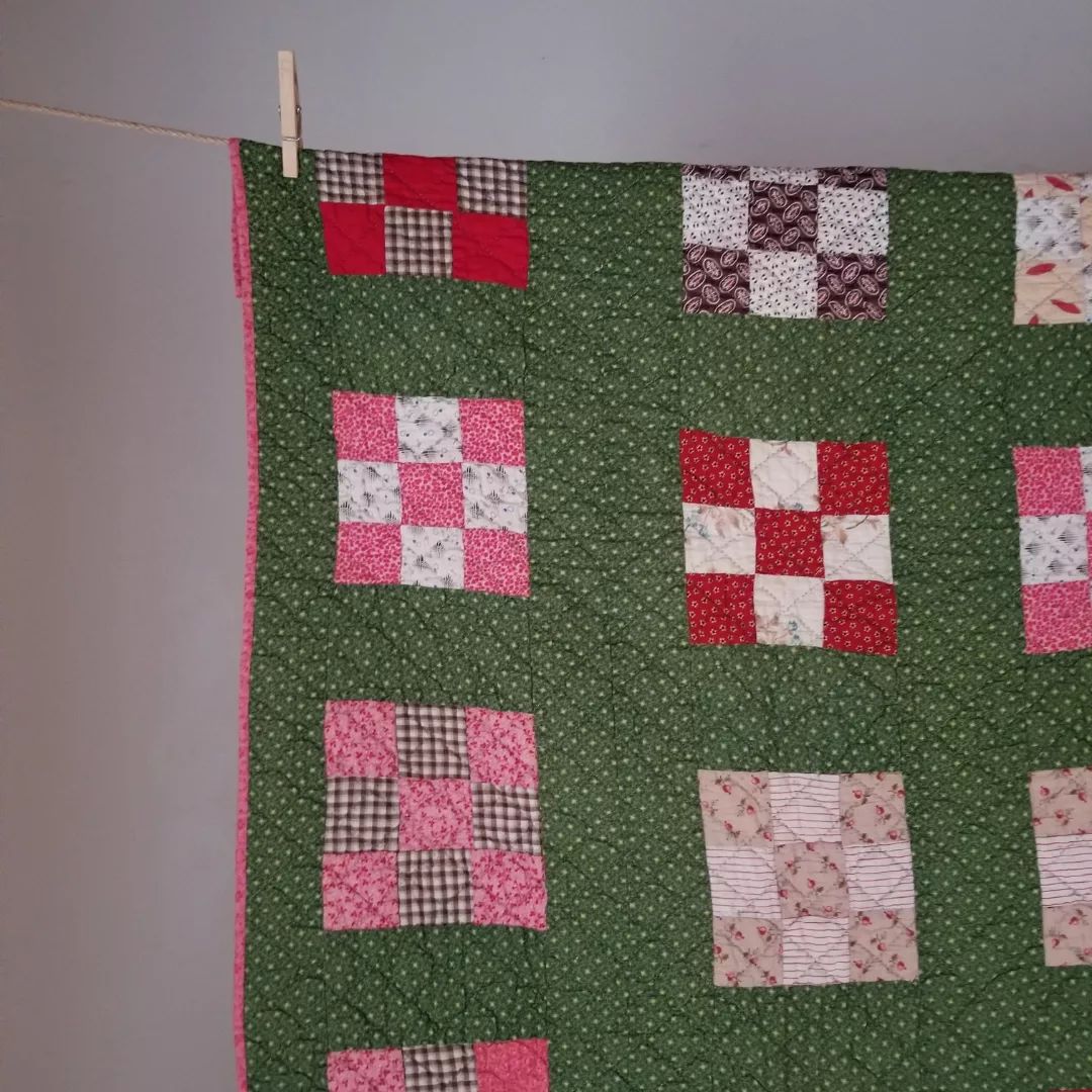 Green Nine Patch Quilt