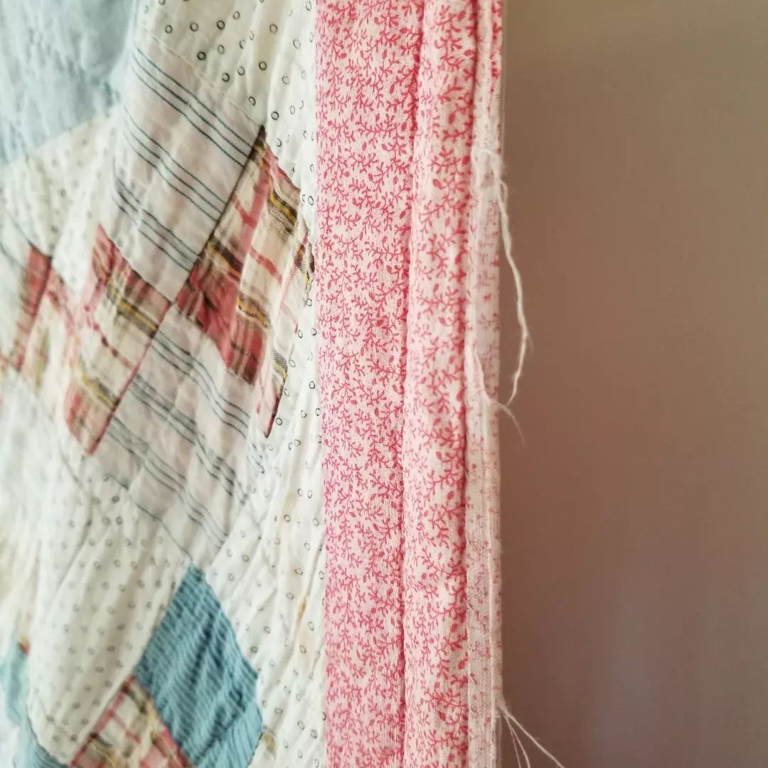 Blue Sashed Primitive Quilt
