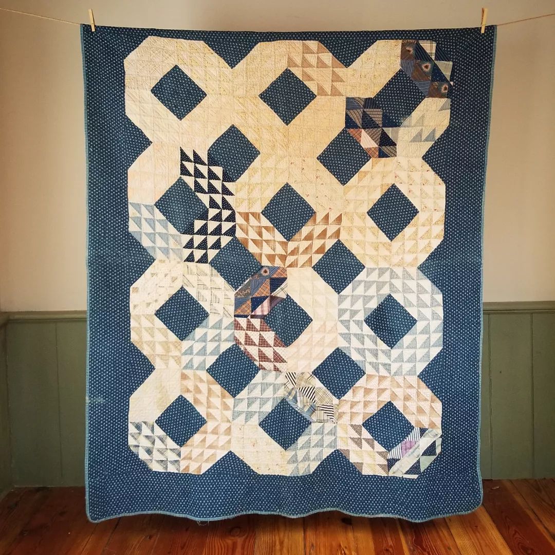 Indigo Ocean Waves Quilt