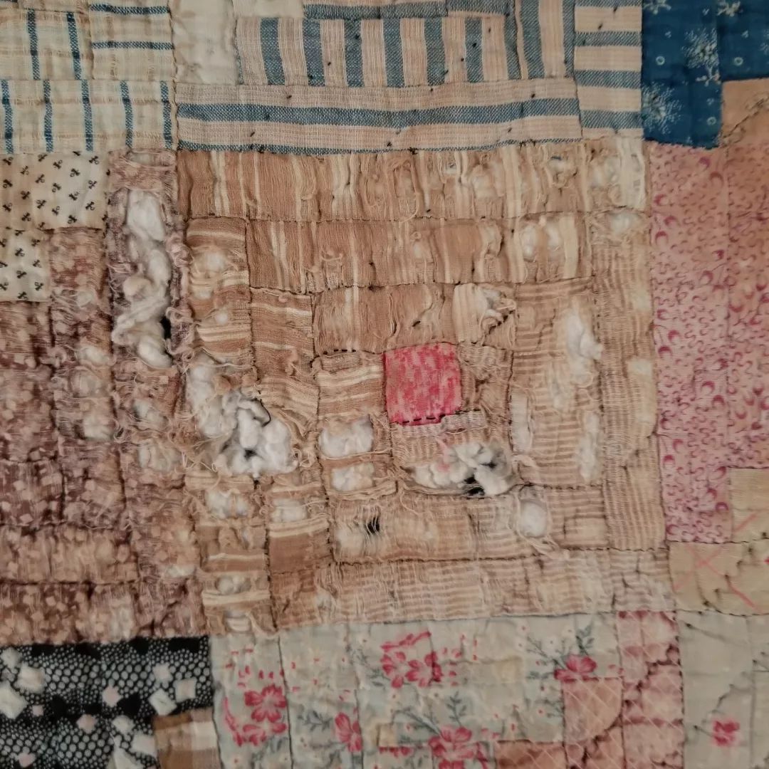 Indigo-backed Log Cabin Quilt