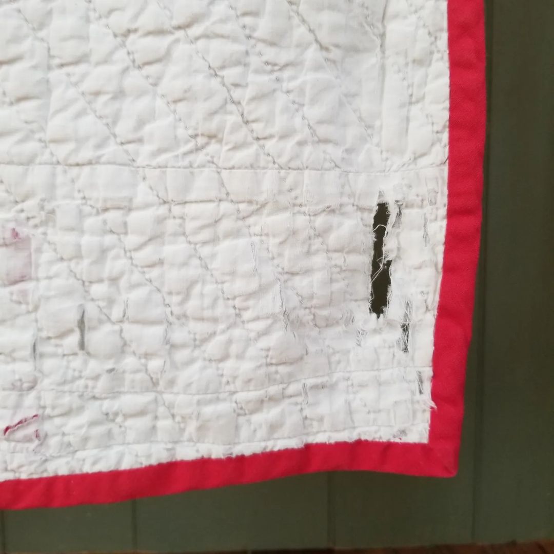 Red and White Irish Chain Quilt