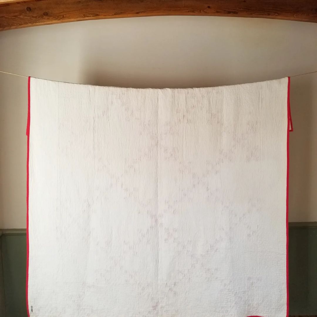Red and White Irish Chain Quilt