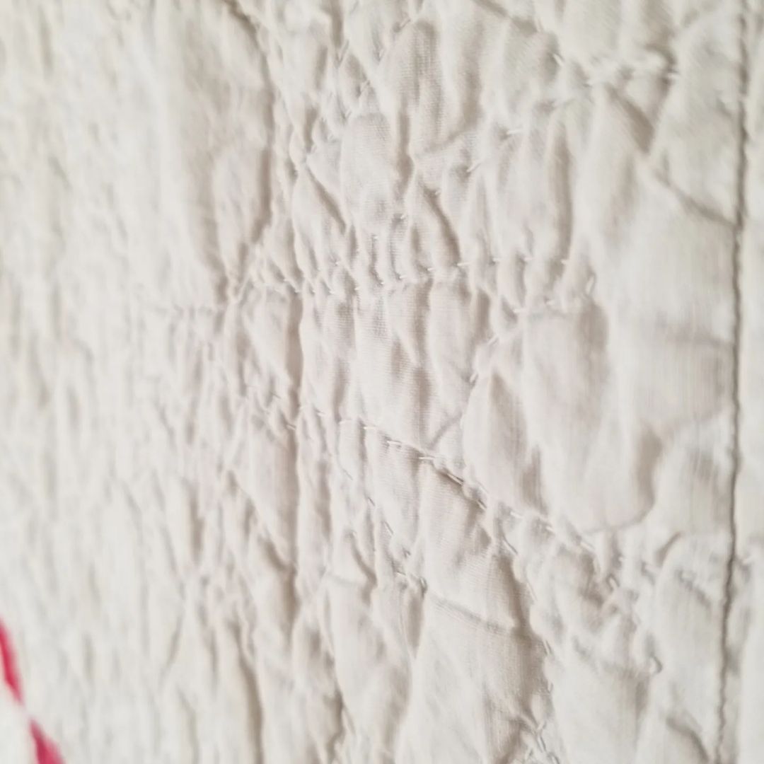 Red and White Irish Chain Quilt
