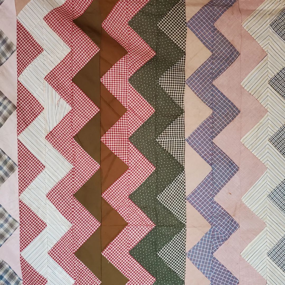 Zig Zag, Shirting Quilt Top