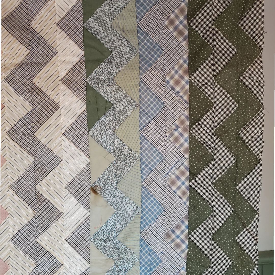 Zig Zag, Shirting Quilt Top