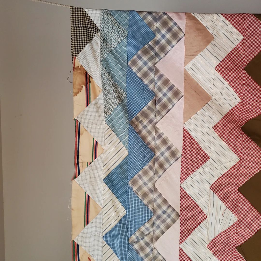 Zig Zag, Shirting Quilt Top