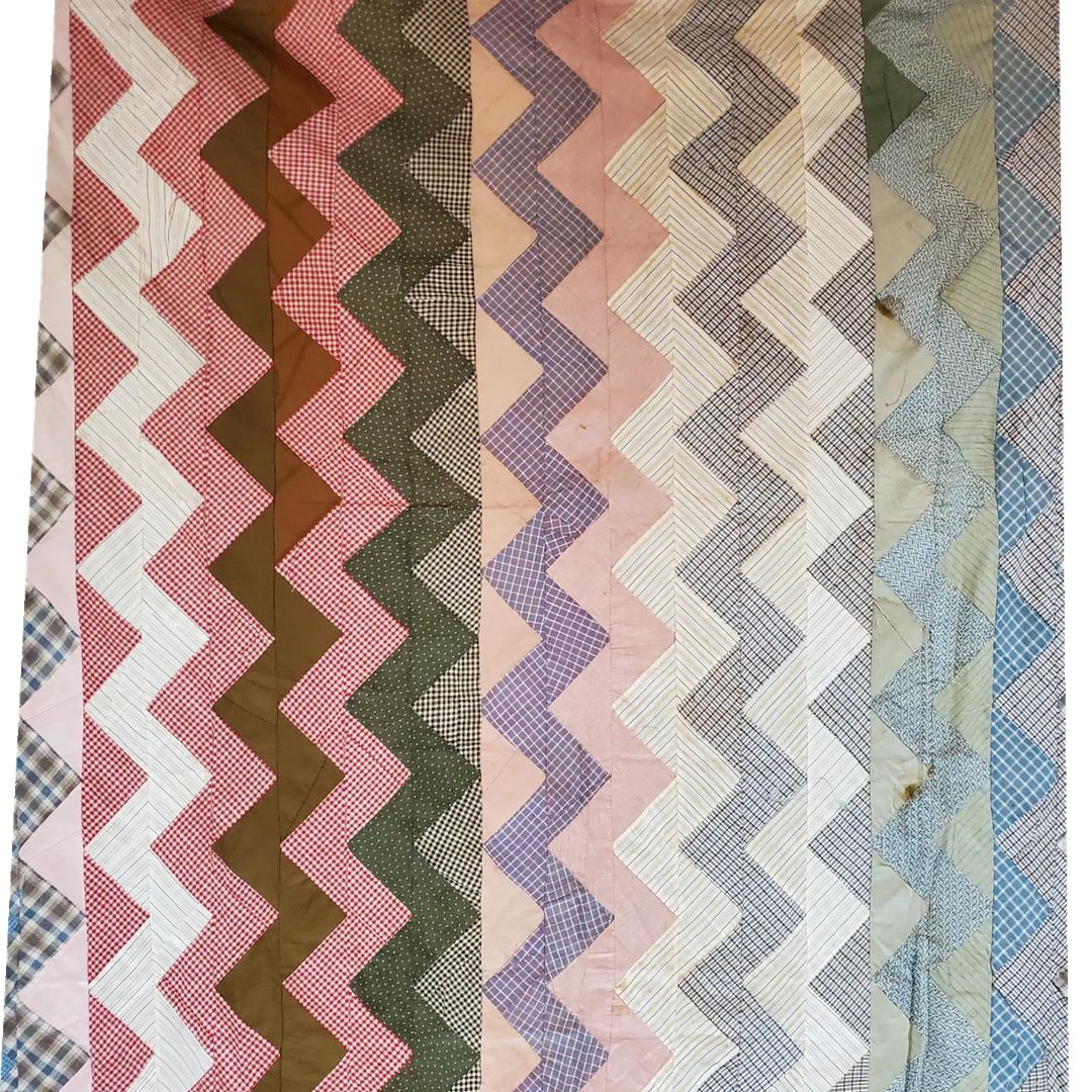 Zig Zag, Shirting Quilt Top